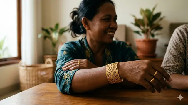Gelang Emas Ukir Elegan