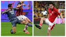 Persib akhirnya mengumumkan rekrutan baru mereka untuk mengarungi BRI Super League 2025/2026, Rabu (27/08/2025). Skuad Maung Bandung resmi mendatangkan Thom Haye (kanan) dan Federico Barba (kiri) sebagai penggawa anyar mereka. Pengumuman transfer dua rekrutan baru tersebut disiarkan eksklusif melalui TVRI Jawa Barat. (Foto kolase: AFP)