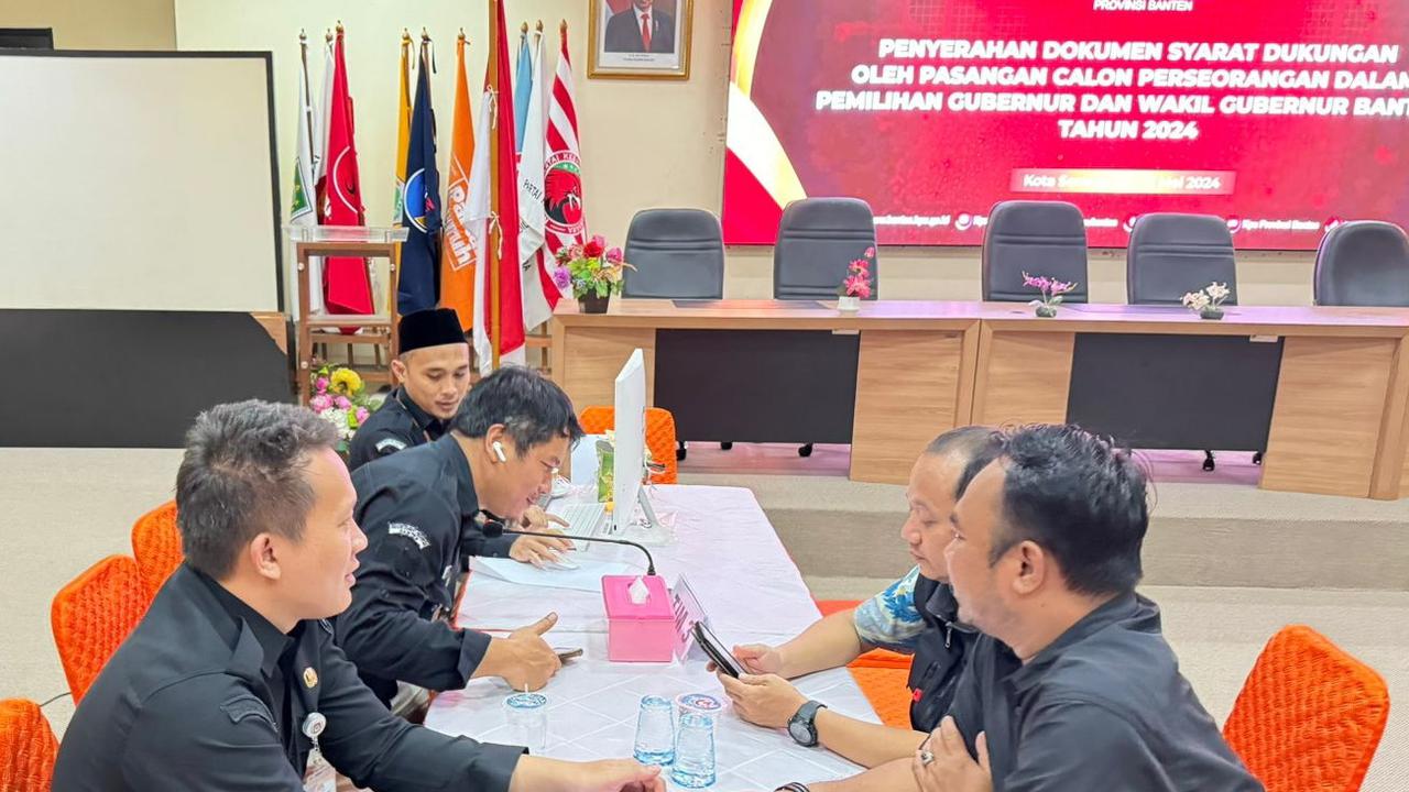 Suasana Pendaftaran Cagub Cawagub Banten Jalur Perseorangan. (KPU Banten).