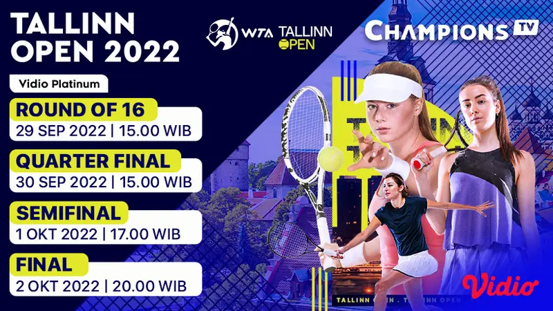 Link Live Streaming WTA 250 Tallinn Open 2022 Live Vidio 29 September sampai 2 Oktober