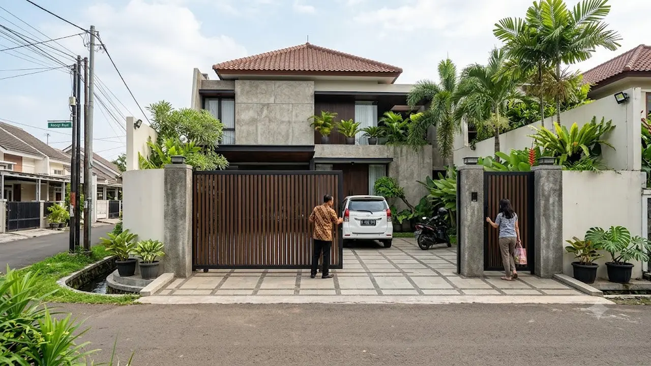 Model Gerbang dengan Motif Garis Vertikal
