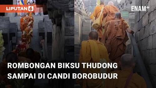 VIDEO: Rombongan Biksu Thudong Sampai di Candi Borobudur Usai Berjalan Kaki Ribuan Kilo