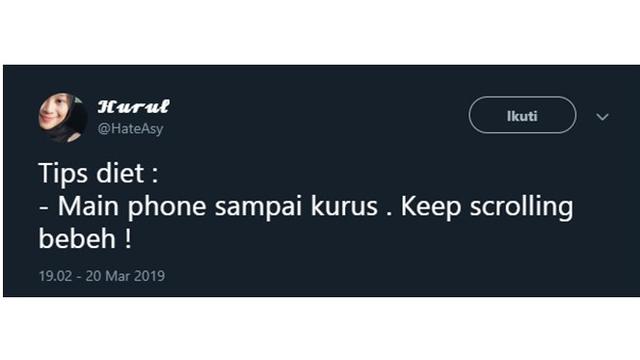 6 Tips Diet Tanpa Olahraga Versi Netizen Ini Lucu Banget Hot Liputan6 Com