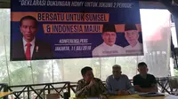Herman Deru-Mawardi Yahya mendeklarasikan dukungan untuk memenangkan Jokowi dalam Pilpres 2019. (Liputa6.com/Nanda Perdana)