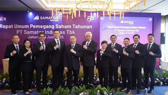 Rapat Umum Pemegang Saham Tahunan (RUPST) Tahun Buku 2024 PT Samator Indo Gas Tbk di Raffles Hotel, Jakarta. (Dok AGII)