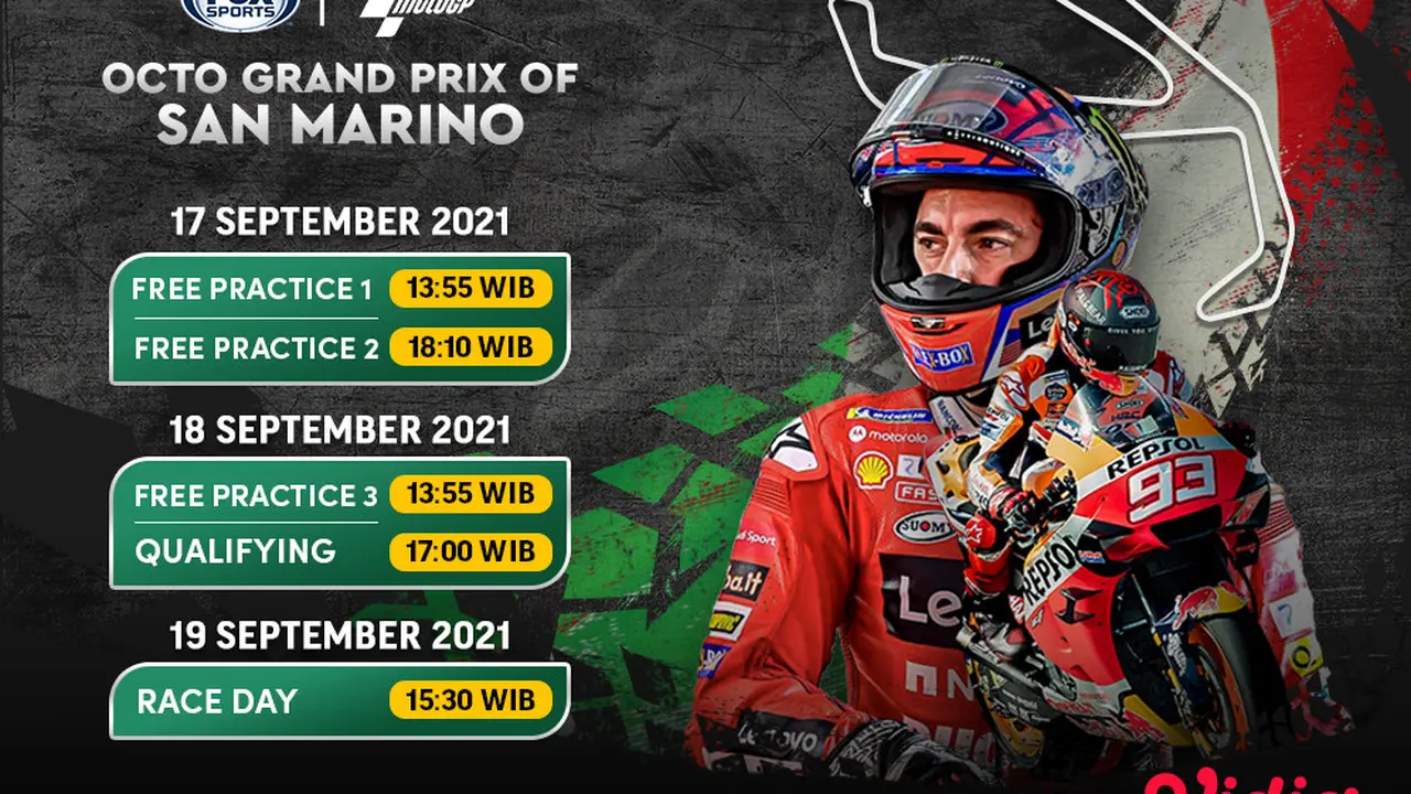 Jadwal dan Link Live Streaming MotoGP San Marino 2021 di Vidio, 17 Hingga 19 September 2021
