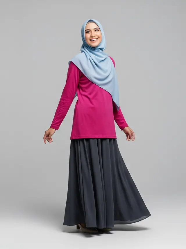 Jilbab Biru Pastel atau Biru Muda