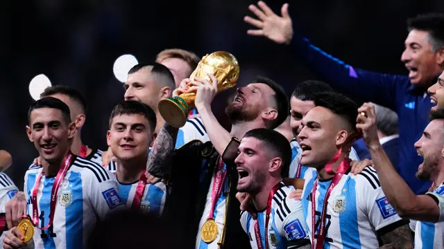 Selebrasi Pemain Argentina Usai Juara Piala Dunia 2022