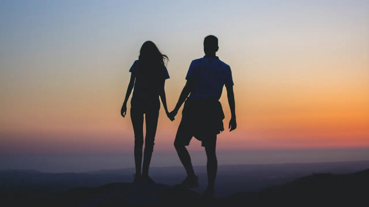 Ilustrasi pasangan cinta, romantis