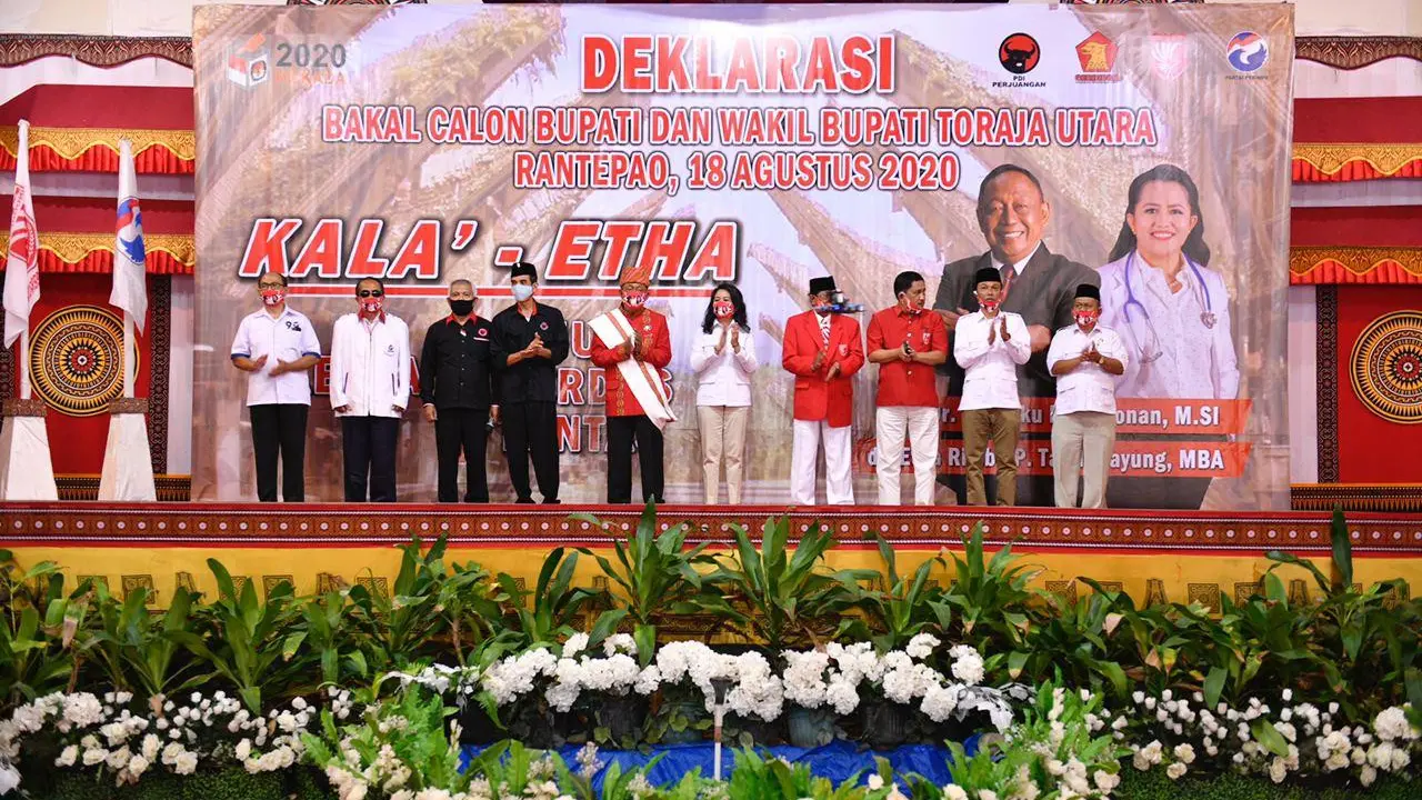 Pasangan Kalatiku Paembonan dan dr Etha Rimba P Tandi Payung (Kala'-Etha) resmi  mendeklarasikan diri maju dalam Pemilihan Bupati dan Wakil Bupati Toraja Utara tahun 2020.