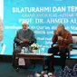 Grand Syekh Al-Azhar, Syekh Ahmed Al-Tayyib dan Pendiri Pusat Studi Al-Quran (PSQ) Quraish Shihab bertemu di Masjid Bayt Qur'an, South City, Pamulang, Tangerang Selatan, Selasa (9/7/204). (Ist).