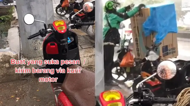 Pengorbanan Ojol di Tengah Hujan