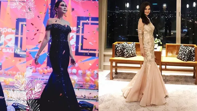 Beda Gaya OOTD Luna Maya dan Cut Tari