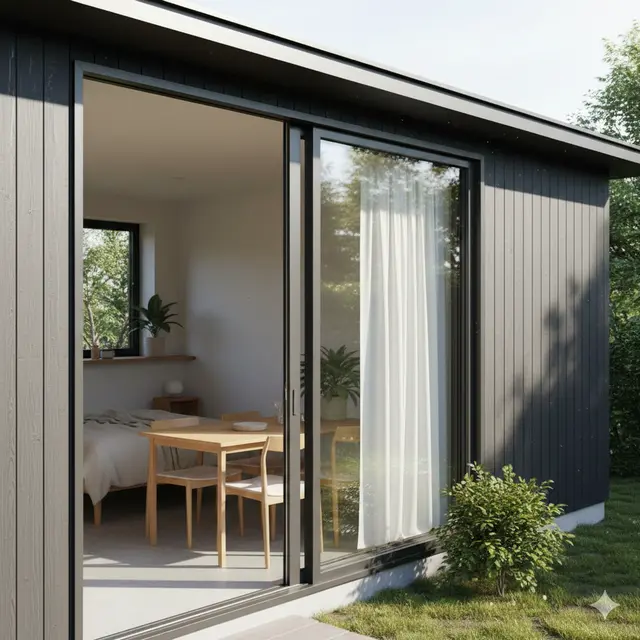 Desain Rumah Kecil dengan Jendela Besar (Foto: Gemini AI)
