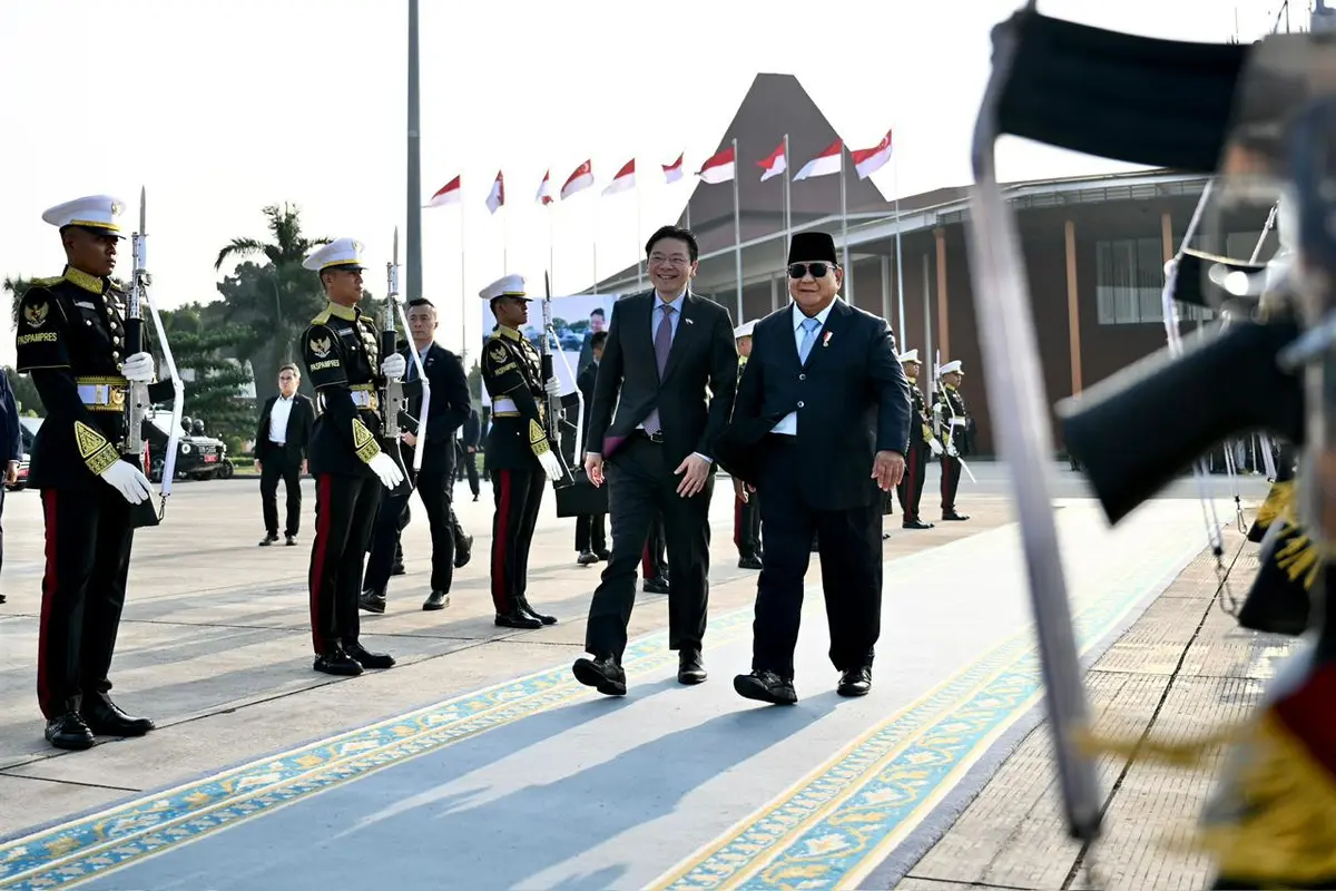 Pertemuan tahunan Presiden Prabowo Subianto dan Perdana Menteri (PM) Singapura Lawrence Wong di Istana Merdeka Jakarta, Senin (6/7/2026)