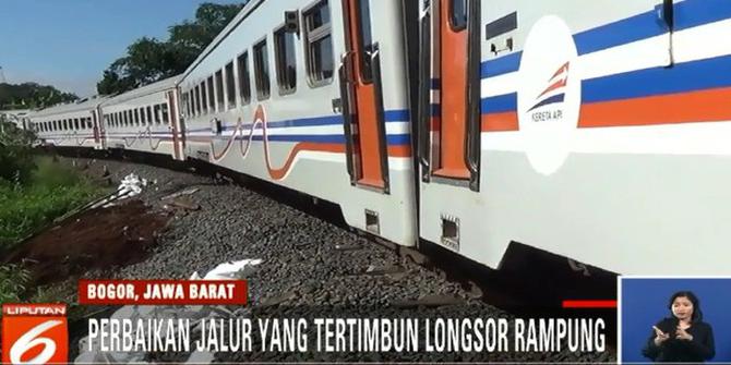 Usai Tertimbun Longsor, Jalur Kereta Bogor-Sukabumi Kembali Normal