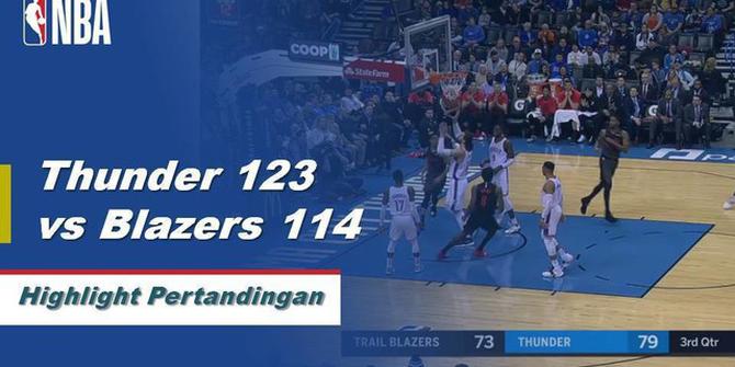 Cuplikan Hasil Pertandingan NBA : Thunder 123 vs Blazers 114