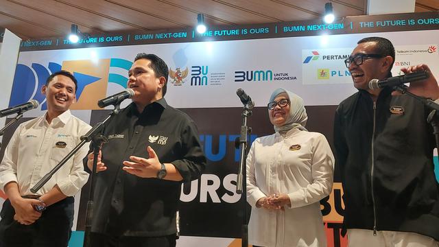 Menteri BUMN Erick Thohir pada acara BUMN NextGen, Selasa (13/2/2024). (Foto: Liputan6.com/Arief RH)