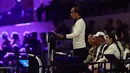 Presiden Joko Widodo memberikan sambutan dalam Upacara Pembukaan Pekan Paralimpiade Nasional XVII di Stadion Manahan, Solo, Minggu (6/10/2024). (PB PEPARNAS XVII/Dwi Prasetya)