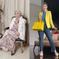 Venna Melinda kerap mengandalkan padanan blazer pada tampilan lady boss-nya.