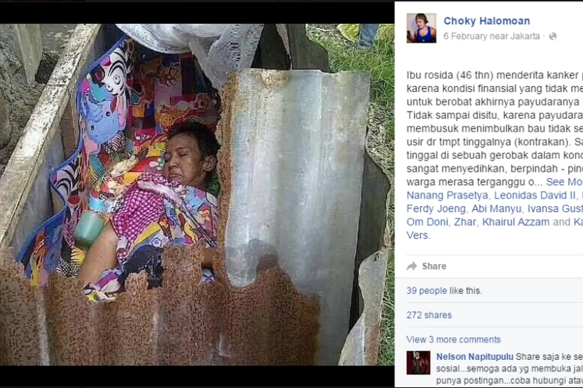 Payudara Membusuk karena Kanker, Ibu Rosida Diusir Warga