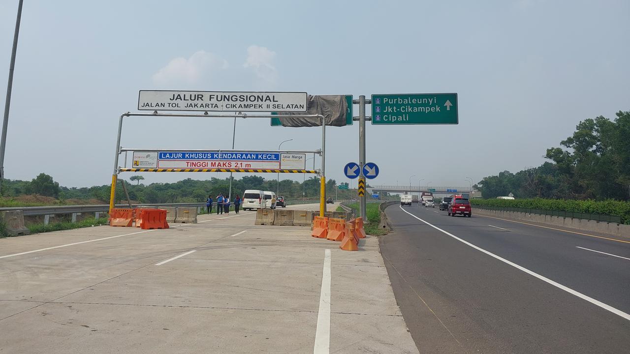 Ruas tol Jakarta Cikampek II Selatan (Japek II Selatan) akan dibuka secara fungsional pada momen libur Natal dan Tahun Baru 2024. (Arief/Liputan6.com)