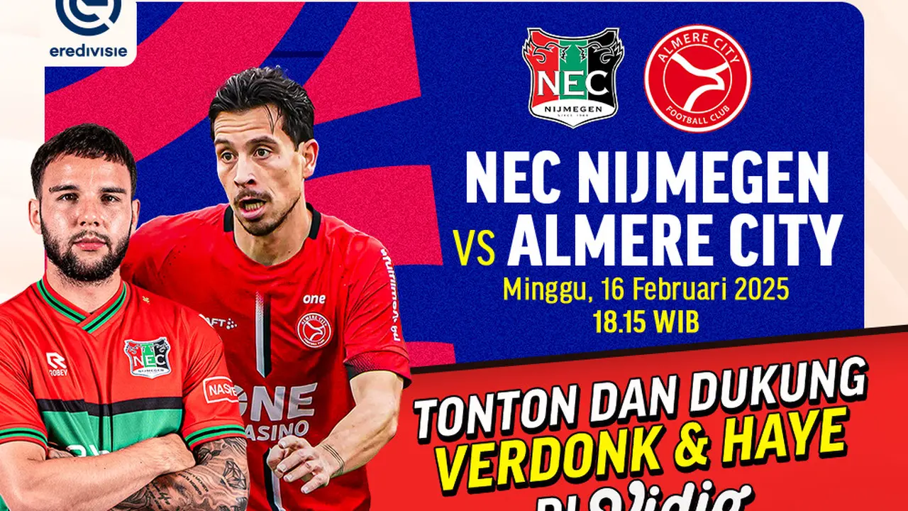Link Siaran Langsung Eredivisie: NEC Nijmegen vs Almere City  di Vidio