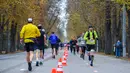 Para pelari berkompetisi dalam Vienna City Marathon (VCM) Tribute to Eliud - Vienna Race di Wina, Austria (12/10/2020). Pemegang rekor dunia maraton asal Kenya Eliud Kipchoge menjadi orang pertama yang menempuh jarak maraton 42,2 km di Wina pada 12 Oktober 2019. (Xinhua/Guo Chen)