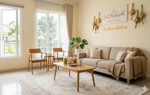 Dekorasi Ruang Tamu untuk Lebaran (created by AI)