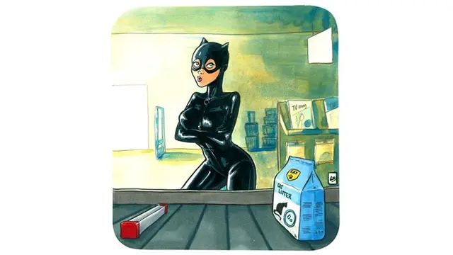 Seperti kucing sungguhan, Catwoman ternyata suka makanan kucing.