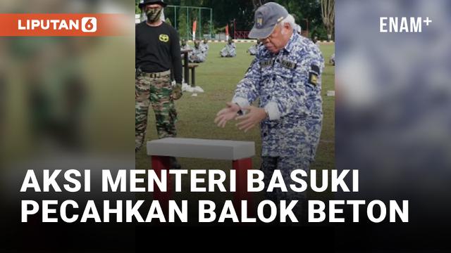 Menteri PUPR Basuki Pecahkan Balok Beton, Pakai Tenaga Dalam?
