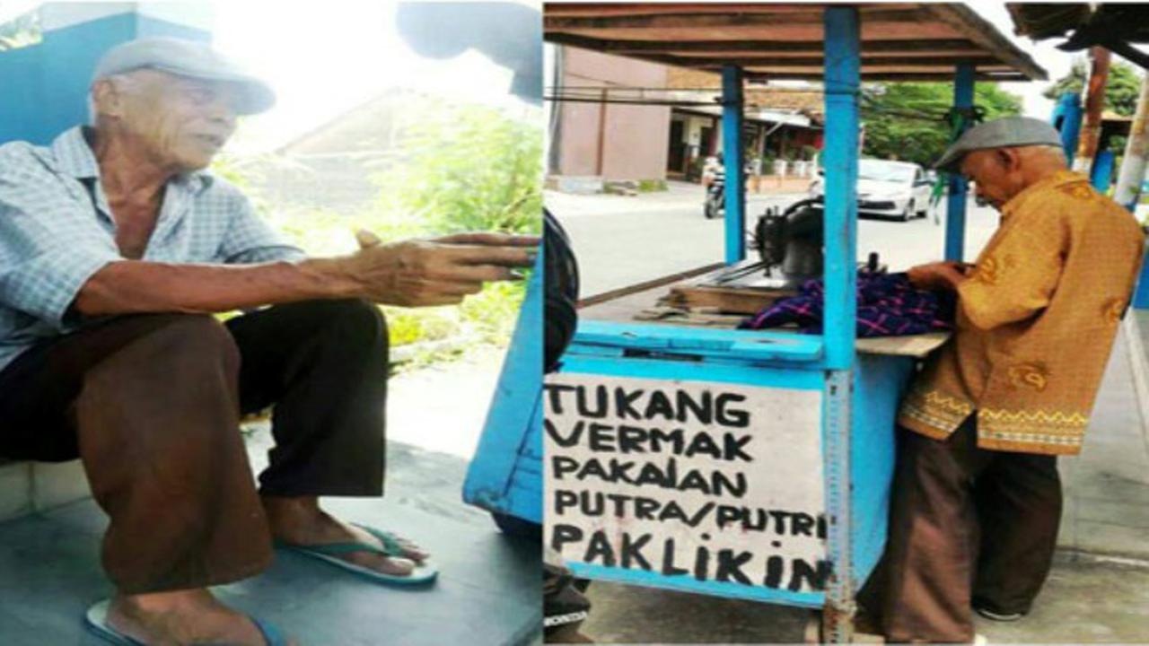 Belajar Bersyukur dari Sosok Pak Likin, Tukang Jahit Keliling