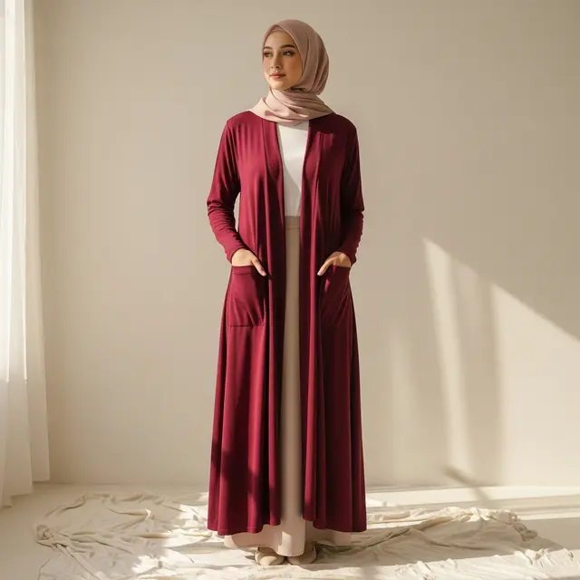 Cardigan Panjang Wanita Muslimah Model Terbaru
