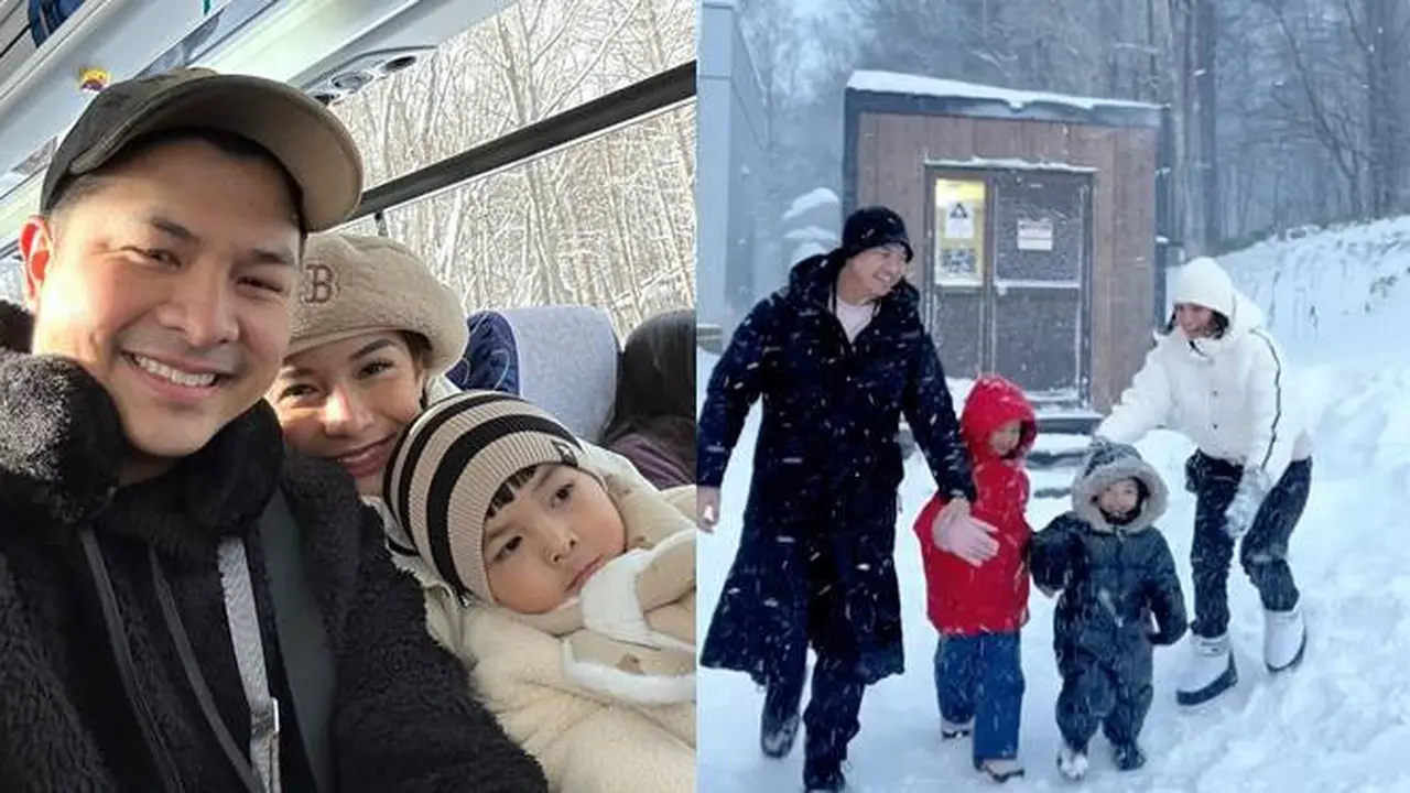 8 Potret Liburan Keluarga Chelsea Olivia ke Hokkaido, Seru Main Salju Bareng Anak