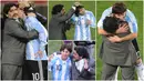 Diego Maradona dan Lionel Messi merupakan dua pesepak bola terbaik dan terbesar yang pernah ada di dunia. Keduanya pernah bekerja sama saat membela Timnas Argentina di Piala Dunia 2010 di Afrika Selatan. Berikut momen kedekatan mereka.