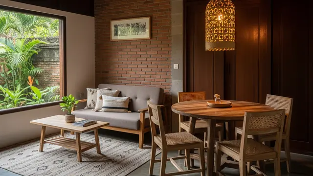Sudut Living dan Dining yang Terintegrasi