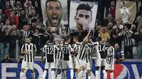 Juventus merayakan gol yang dicetak ke gawang Olympiakos pada Matchday-2 Liga Champions. (AFP/Miguel Medina)