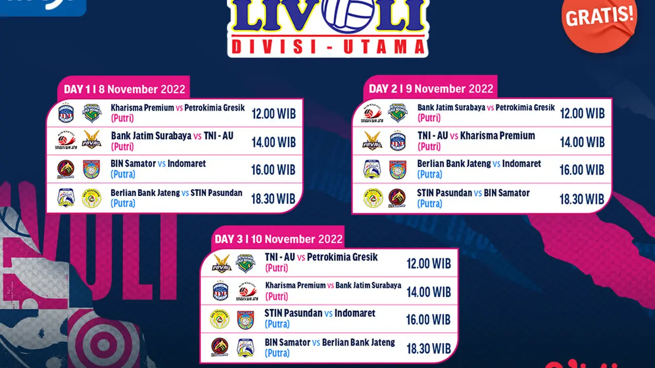 Jadwal dan Live Streaming Livoli Divisi Utama Pekan Ini di Vidio, 8-10 November 2022