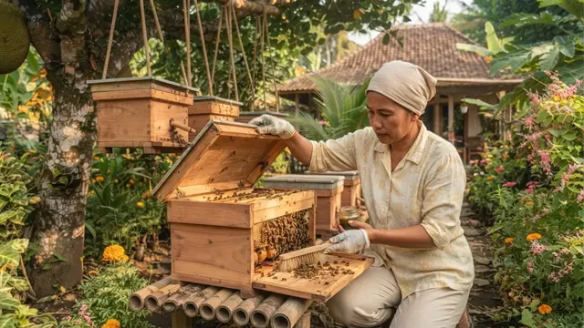 Cara Ternak Lebah Klanceng di Halaman Rumah, Panen Madu Tanpa Sengat