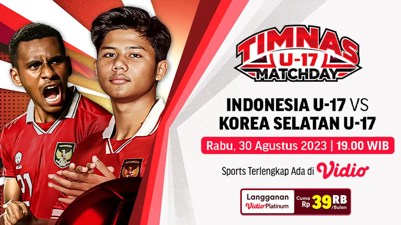 Link Siaran Langsung Indonesia U-17 Vs Korea Selatan U-17 di Vidio Malam Ini