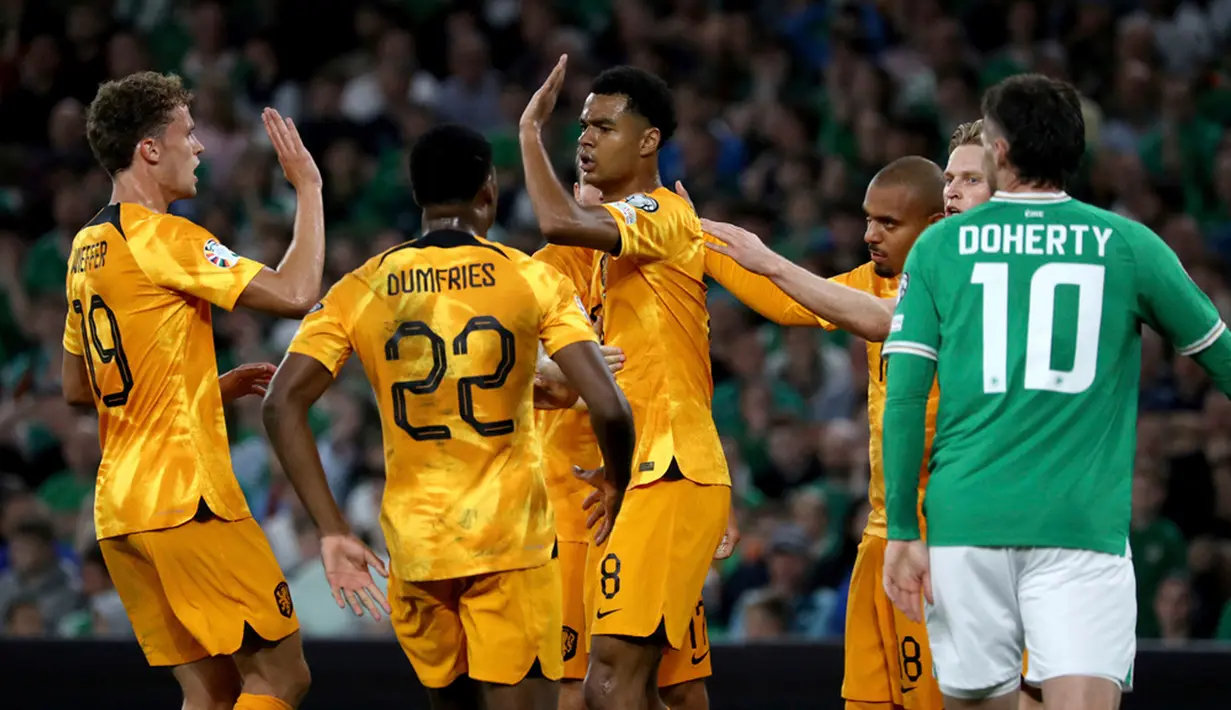 Kemenangan ini mengukuhkan Belanda pada posisi runner up grup dengan raihan sembilan poin. Sedangkan Irlandia masih tertahan pada peringkat empat dengan raihan tiga poin. (Donall Farmer/PA via AP)