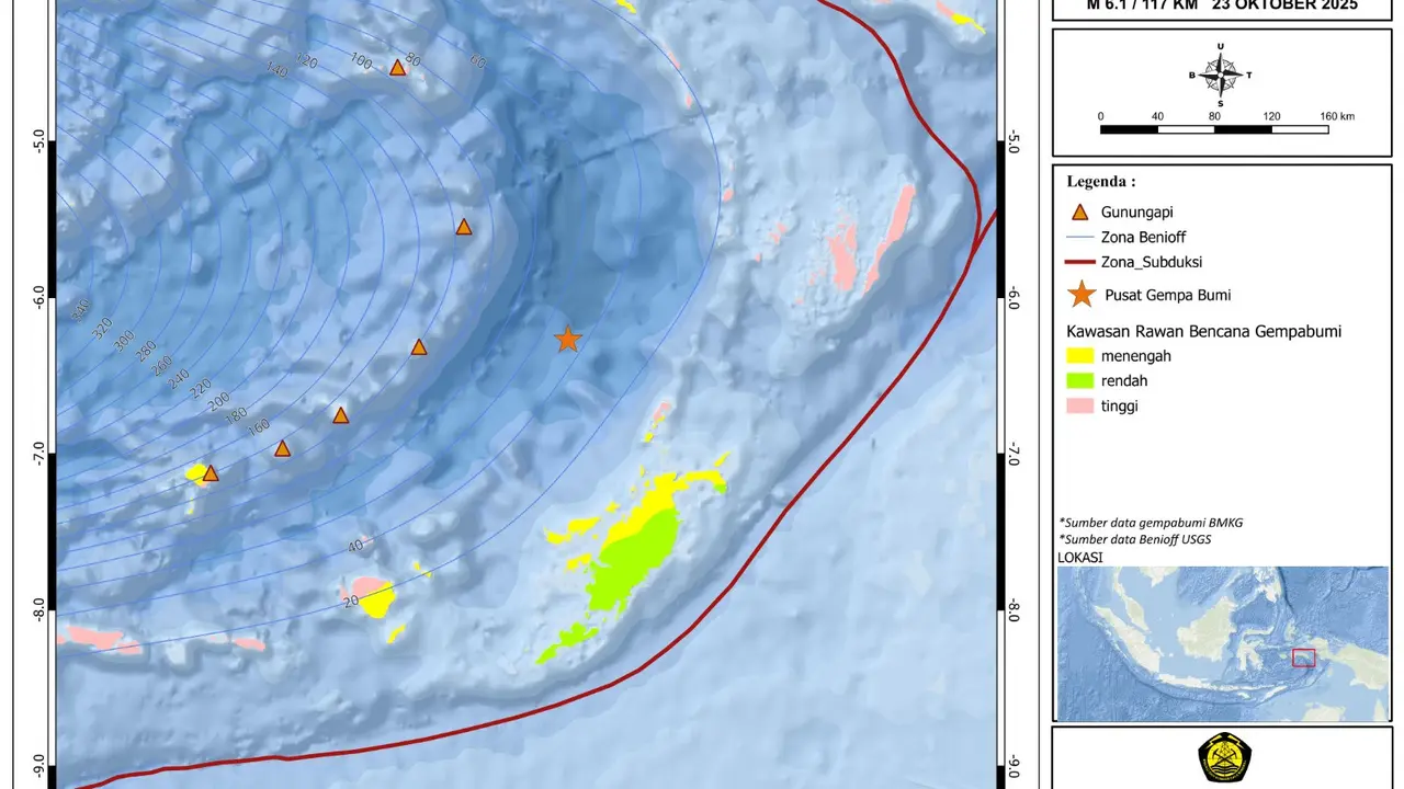 Gempa Magnitudo 6.1 Guncang di Maluku Tenggara