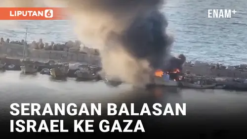 VIDEO: Api dan Kebulan Asap Terlihat di Pelabuhan Gaza Menyusul Serangan Udara Israel