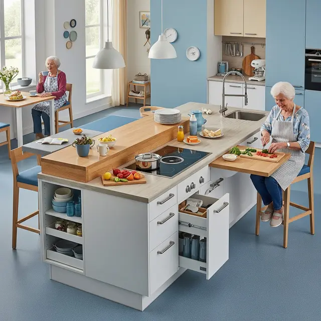 Model Rumah Lansia dengan Dapur Duduk (Gemini AI)
