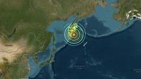 Pusat gempa Rusia magnitudo 8,7 mengguncang wilayah yang berlokasi 133 km di sebelah tenggara Petropavlovsk-Kamchatsky pada Rabu 30 Juli 2025. (USGS)