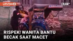 Kemacetan kerap kali buat kesal para pengendara. Tak jarang pengendara menyalakan klakson karena tidak sabar. Namun yang dilakukan wanita berikut ini justru berbeda dan mencuri perhatian.Ia mendorong membantu mendorong becak yang kesulitan menanjak.
