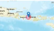 Gempa Magnitudo 5,5 mengguncang wilayah Lombok Utara, Nusa Tenggara Barat, Selasa sore (14/5/2024). (Liputan6.com/ Dok BMKG)