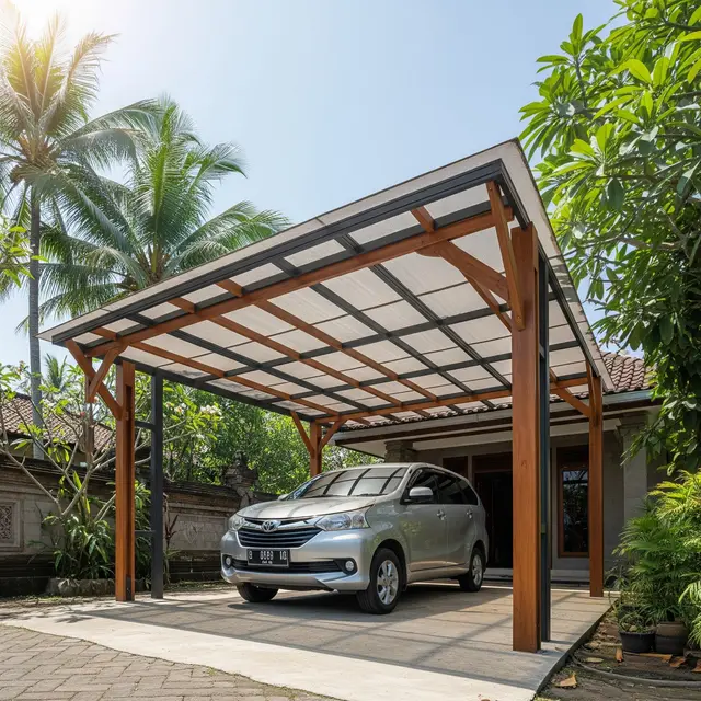 Desain Paranet untuk Carport
