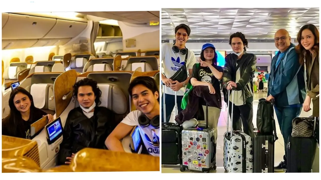 Maia Estianty, El Rumi, Tissa Biani liburan ke Inggris (foto: instagram maiaestiantyreal)