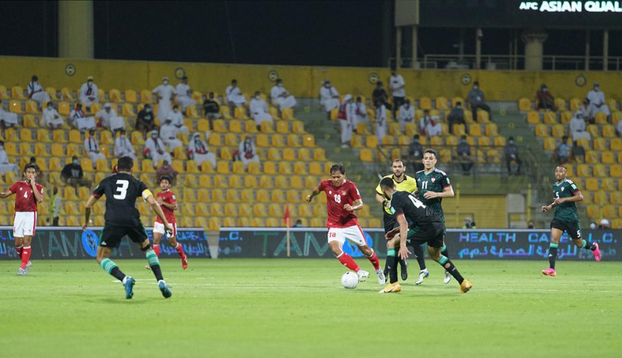 Timnas Indonesia tanpa didampingi Shin Tae-yong di bench. Indonesia sedikit mengalami perubahan komposisi. Sejumlah wajah baru yang kerap menghiasi bangku cadangan, diturunkan sejak menit pertama. (Foto: Dok. PSSI)